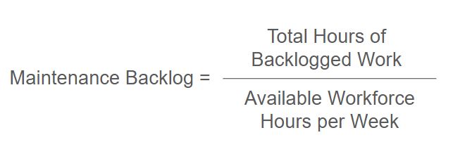 Maintenance backlog calculation formula.