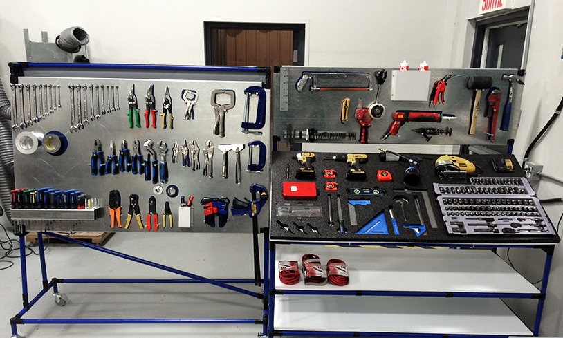 An example of a tool shadow board.