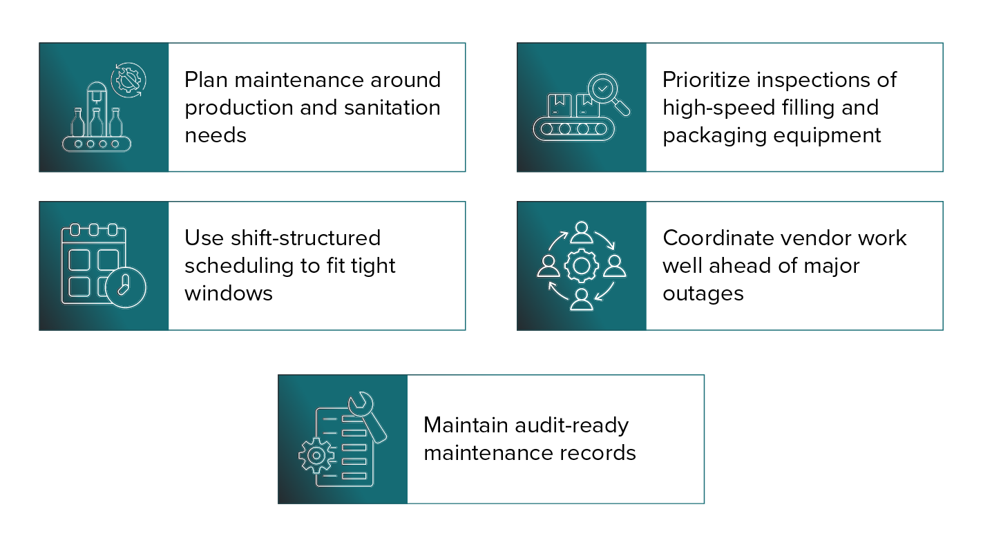 Bottling & beverage plant maintenance best practices.
