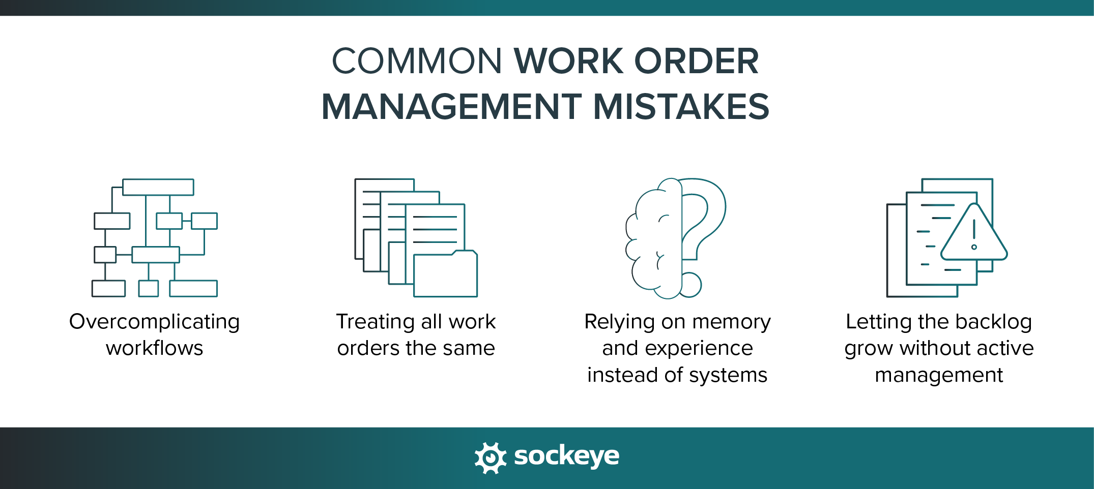 A list of common work order management mistakes.